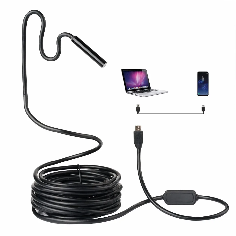 Waterproof USB Endoscope Camera 2M/3.5M/5M Hard Snake Tube USB