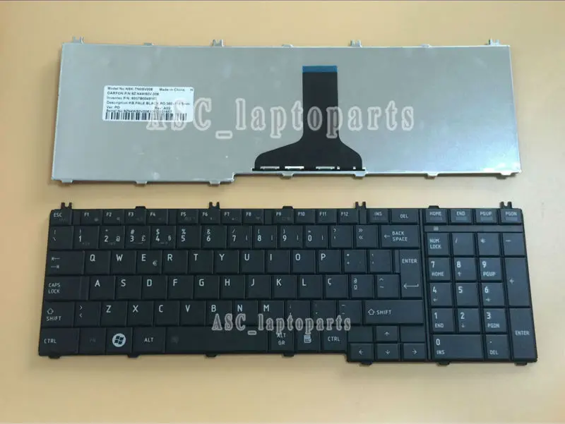 

New PT Portuguese Teclado Keyboard for Toshiba Satellite C660-107 C660-10D C660-115 C660-154 C660-226 C660-22V Black