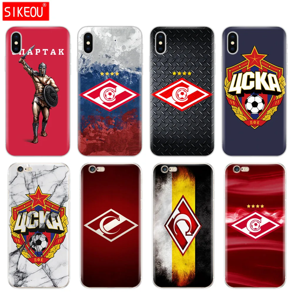 

Silicone Cover Phone Case For Iphone 6 X 8 7 6s 5 5s SE Plus 10 XR XS Max Case Russian Moscow football