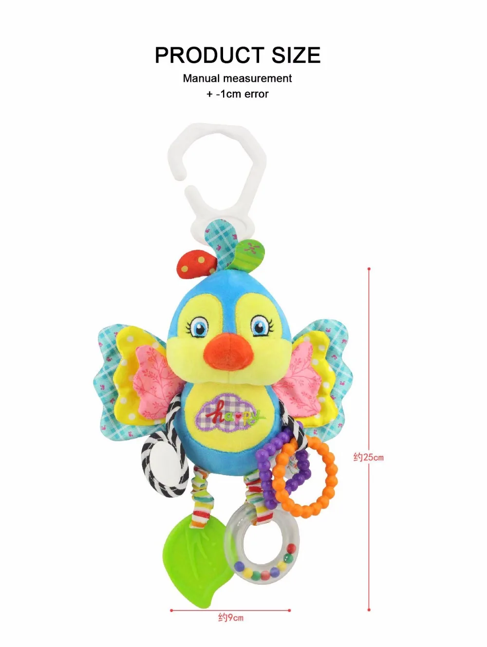 Счастливая обезьяна плюшевая кровать детские игрушки подвесная погремушка для малышей мобильные игрушки для коляски кролик BB кровать колокольчик бумажные резиновые кольца 0-12 месяцев