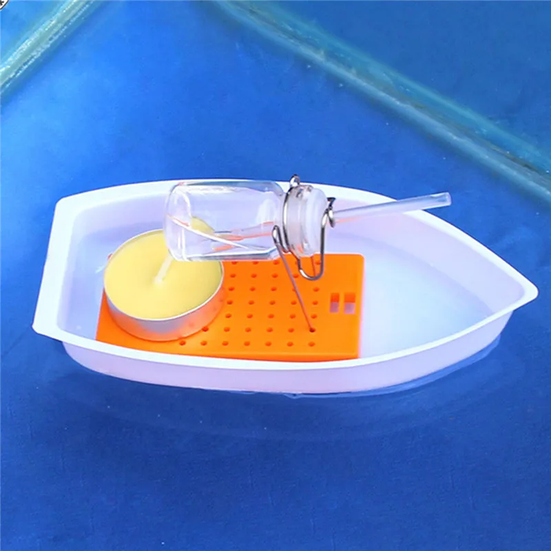 Candle Powered Speed Boat 1 PCS Handmade Steamships Toy Science Experimental Equpment DIY Material Kids Gift Classic Heat Steam