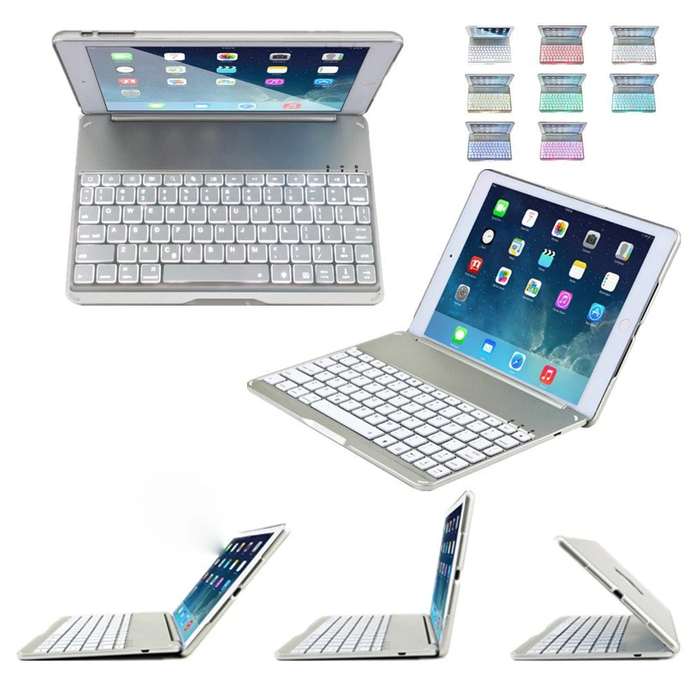 Bluetooth Keyboard Protective Case Cover W/ Colorful Backlit Light For