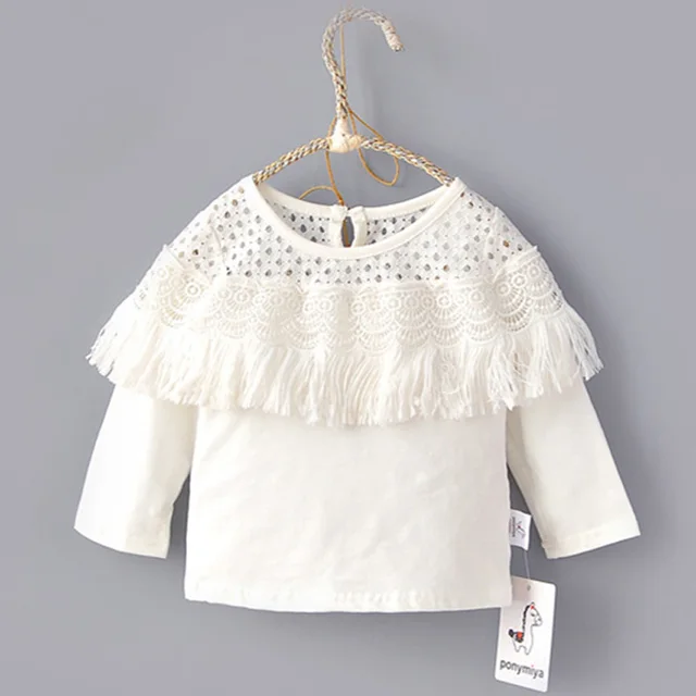 Designer Lace T Shirts Little Girls Hollow Shirt Toddler Baby Girl Tassel White T Shirts Designer Lace T Shirts Little Girls Hollow Shirt Toddler Baby Girl Tassel White T Shirts