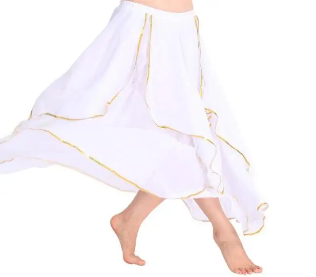 Новая женская дешевая юбка для танца живота шифоновый танцевальный костюм для продажи - Цвет: white