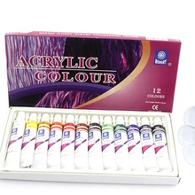 Водостойкий 12 цветов 12 мл тюбик акриловой краски набор канцелярских принадлежностей цвет с 5 Палетка с кистью художественная краска ing комплект тканей