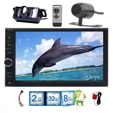 Android 7.1 2 дин no DVD Радио Стерео 7 дюймов сенсорный экран GPS HD видео навигации мультимедийный плеер Wi-Fi резервного камера спереди