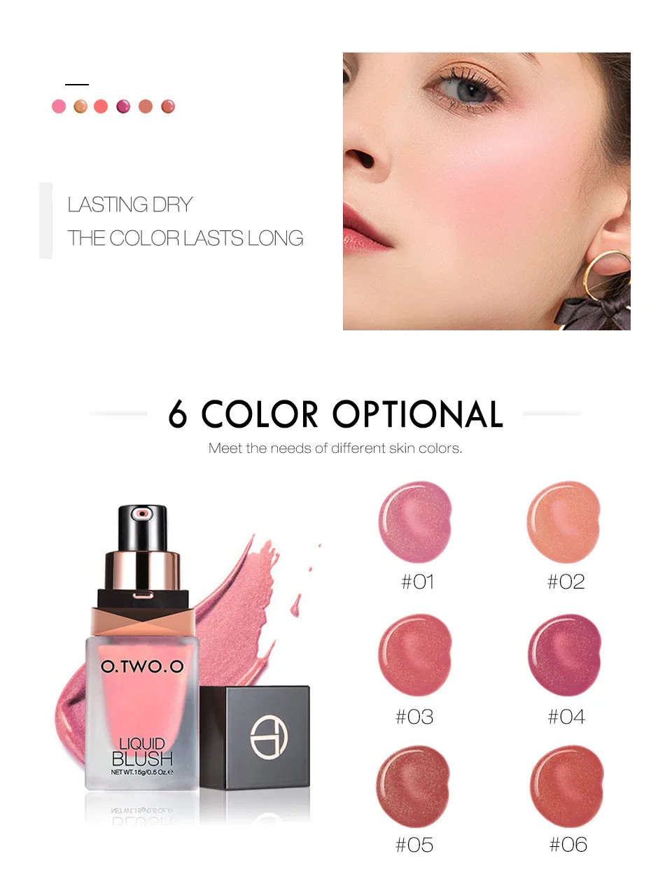 

Face Foundation Liquid Blusher Sleek Silky Blush Natural Cheek Blush Face Contour Makeup Long-lasting Liquid blush