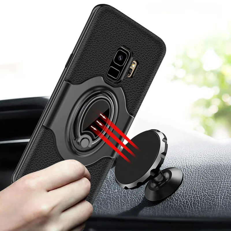 

For Samsung Galaxy S7 edge Cars Case Magnetic Ring Holder Back Cover Phone Case Protector For Galaxy S9 S9 Plus S8 Note8