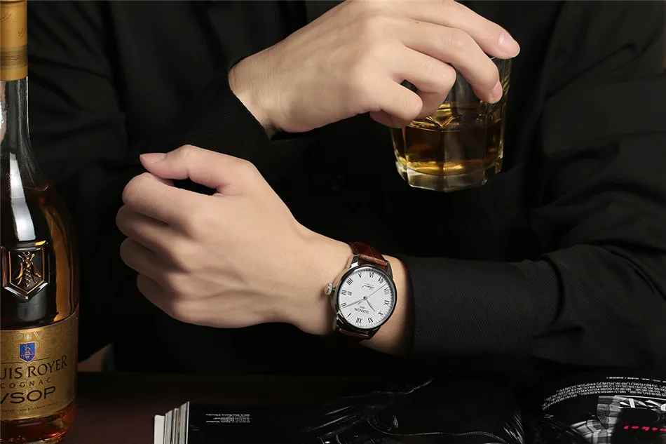 GUANQIN Mens watch Luxury Automatic Watch Men Mechanical Movement Wristwatches Waterproof Watches Top Brand White Day Display