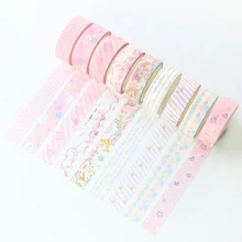 Кавайная японская мультяшная школьная декоративная лента васи для дневника планировщика канцелярских принадлежностей, милая бумага для рукоделия, маскирующая лента, 1,5*7 м