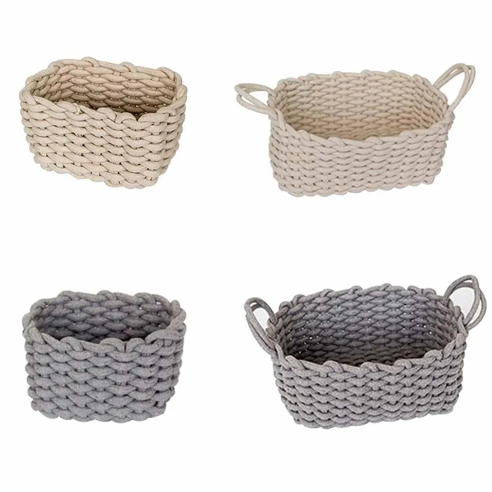 Nordic style handmade cotton rope storage box Clothes Laundry Basket