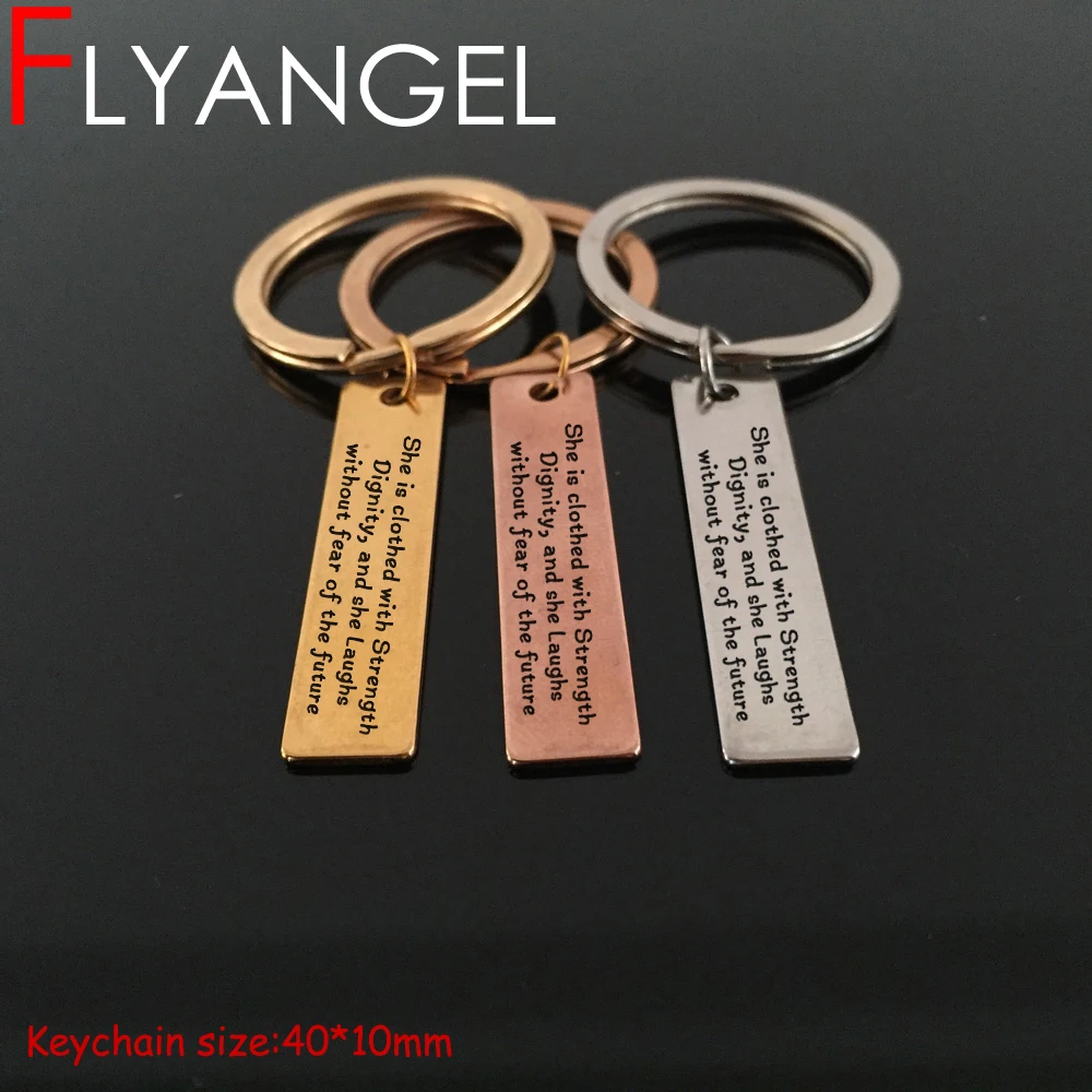 FLYANGEL Inspire брелок ювелирное изделие она одета в силу достоинства и смеется мини