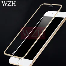 3D алюминиевое закаленное стекло для iPhone 7 8 Plus X 9H полное покрытие рамка из сплава Защитная пленка для iPhone 5 5S 5C SE 6 6 S с закругленными краями