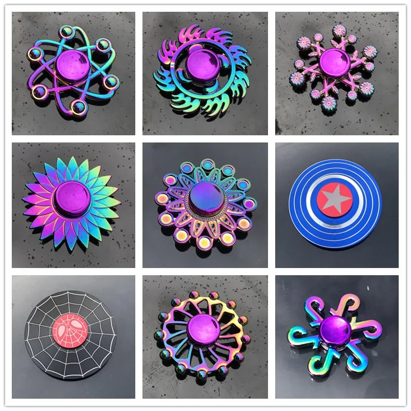 

Metal Rainbow Fidget Spinner Colorful EDC Hand Spinner Anti-Anxiety Toy for Spinners Focus Relieves Stress ADHD Finger Spinner