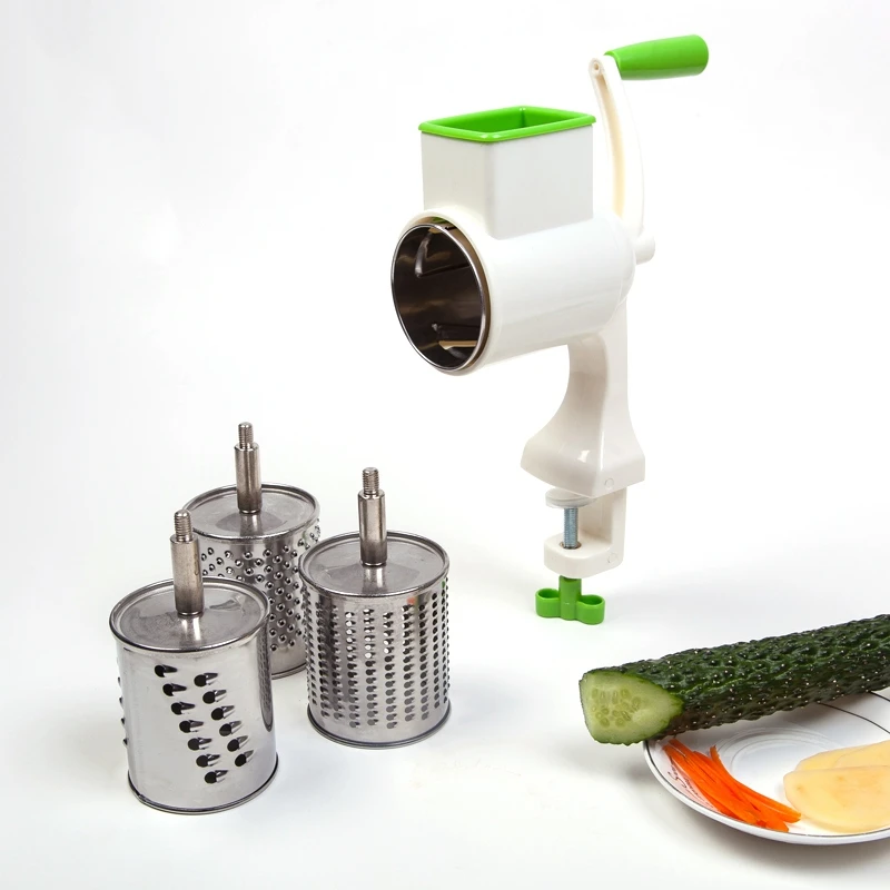 

Manual Vegetable Cutter Rotary Grater 4x Replaceable Drums Potato Fruit Cheeses Slicer Vegetable Shredder Kitchen Gadgets