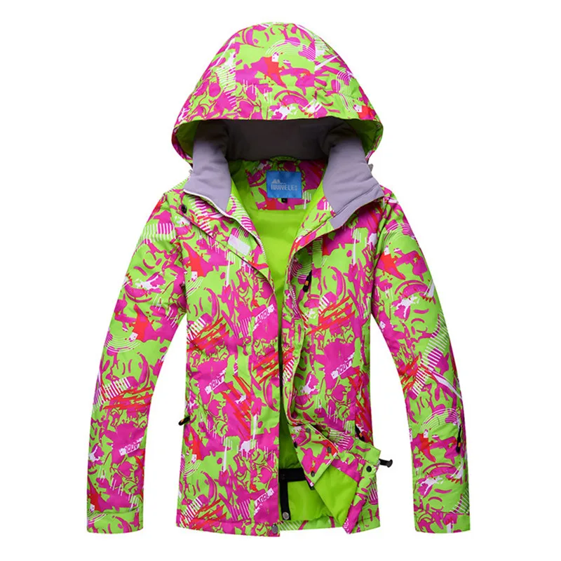 2018 Print Flowers Female Women's Ski Jacket Snowboard Jacket Women ...