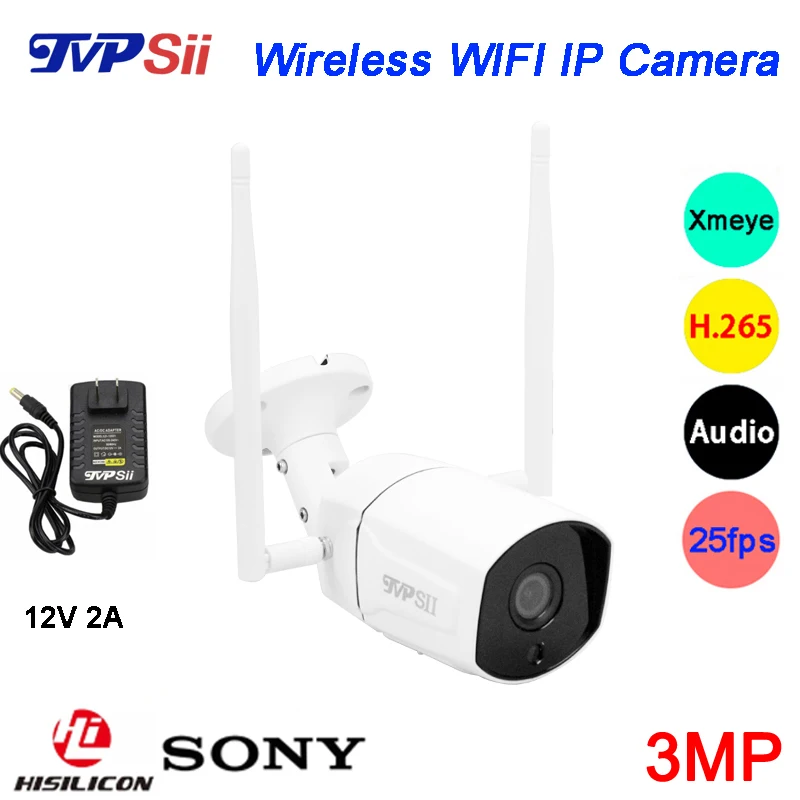 

3MP Sony323 36pcs infared H.265 ICsee 20fps 128G ONVIF Two-Audio Two Antenna Waterproof WIFI Wireless IP Camera Free Shipping