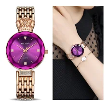 Reloj Mujer MEGIR женские часы розовое золото латунный ремешок Relogio Femino роскошные элегантные женские часы женские Montre Femme с короной