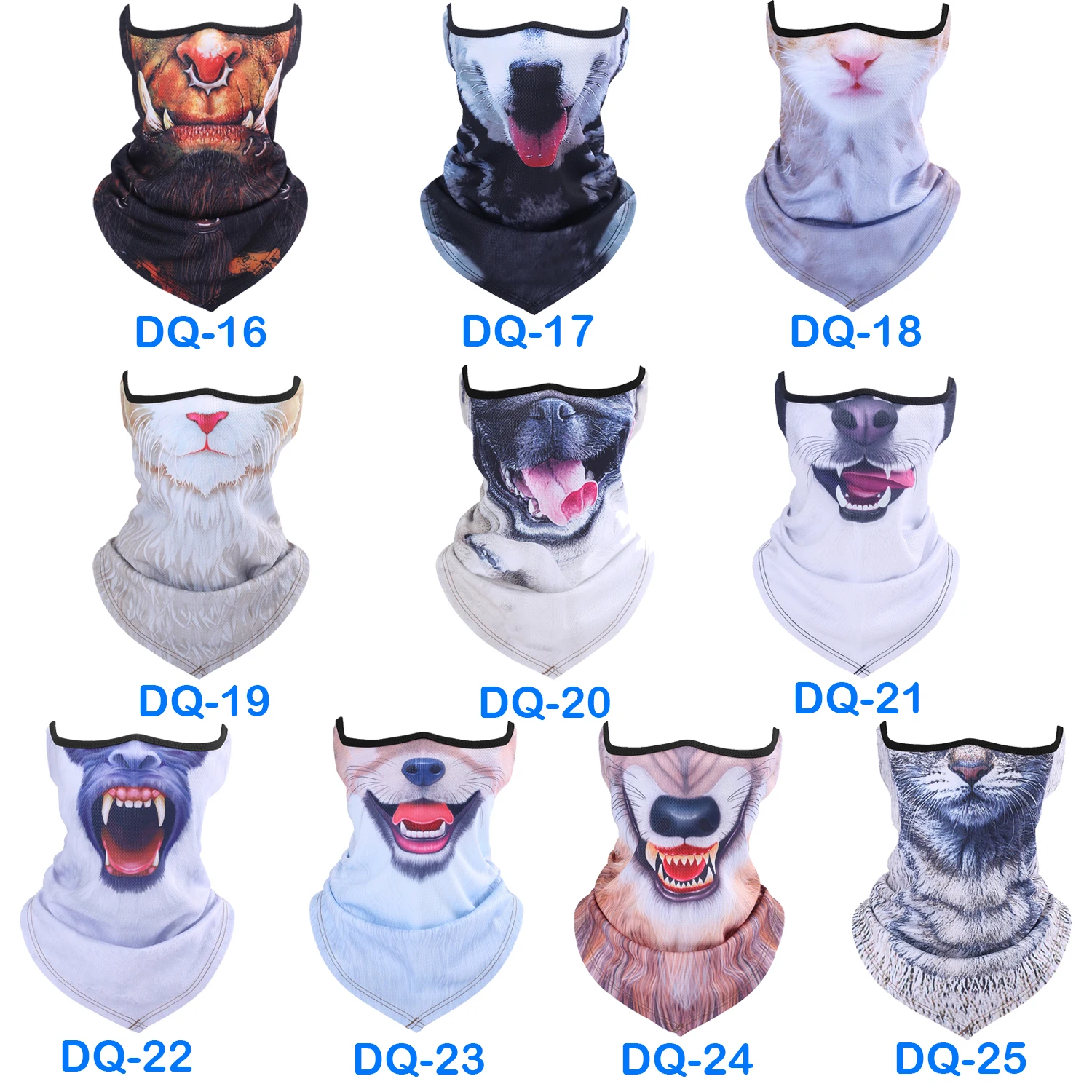 3D Собака Кошка Животное уха крышка бандана шеи Gaiter теплая половина лица маска