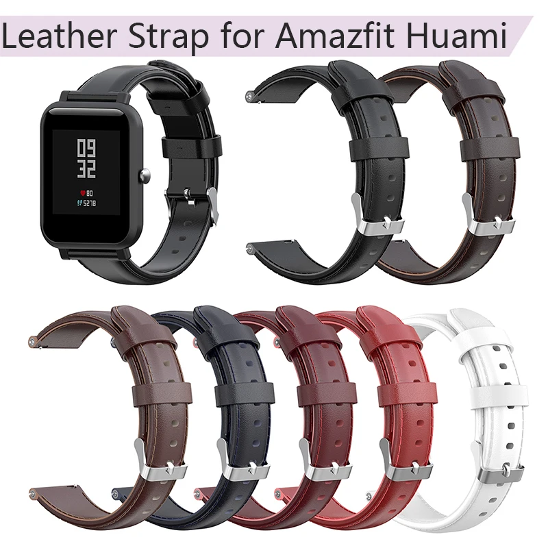 

Wristband for Xiaomi Amazfit Huami Mi Youth Edition Bip Sports Watch Leather Strap Smart Watch Band Bracelet Accessories