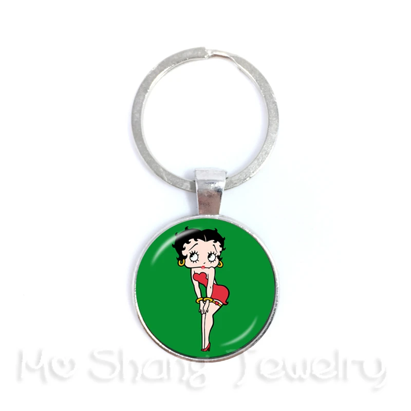 2018New Сексуальная Betty Boop серия стекло, кабошон брелок ручной работы пряжка для рюкзака подарок Ior Friend