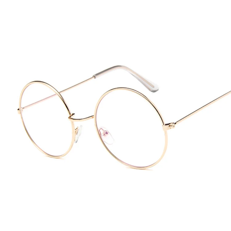 Маленькие круглые солнцезащитные очки для женщин, известный бренд, дизайнерские Винтажные Солнцезащитные очки для женщин, Ретро стиль, индивидуальные металлические очки - Цвет линз: Gold