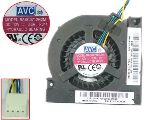 

4-проводной вентилятор охлаждения сервера AVC BASC0712R2M P011 DC 12V 0.30A