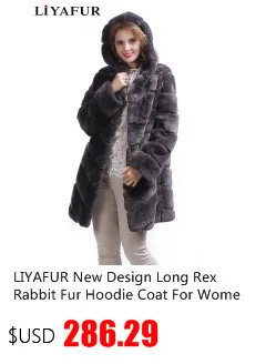 LIYAFUR дизайнер 80 см Винтаж натуральный кролик Рекс шиншилла Мех животных зимнее длинное пальто куртка с меховой воротник для женщин