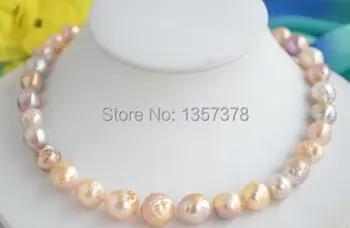 

bjc 000563 huge 14-15mm Australian south seas pink purple kasumi pearl necklace