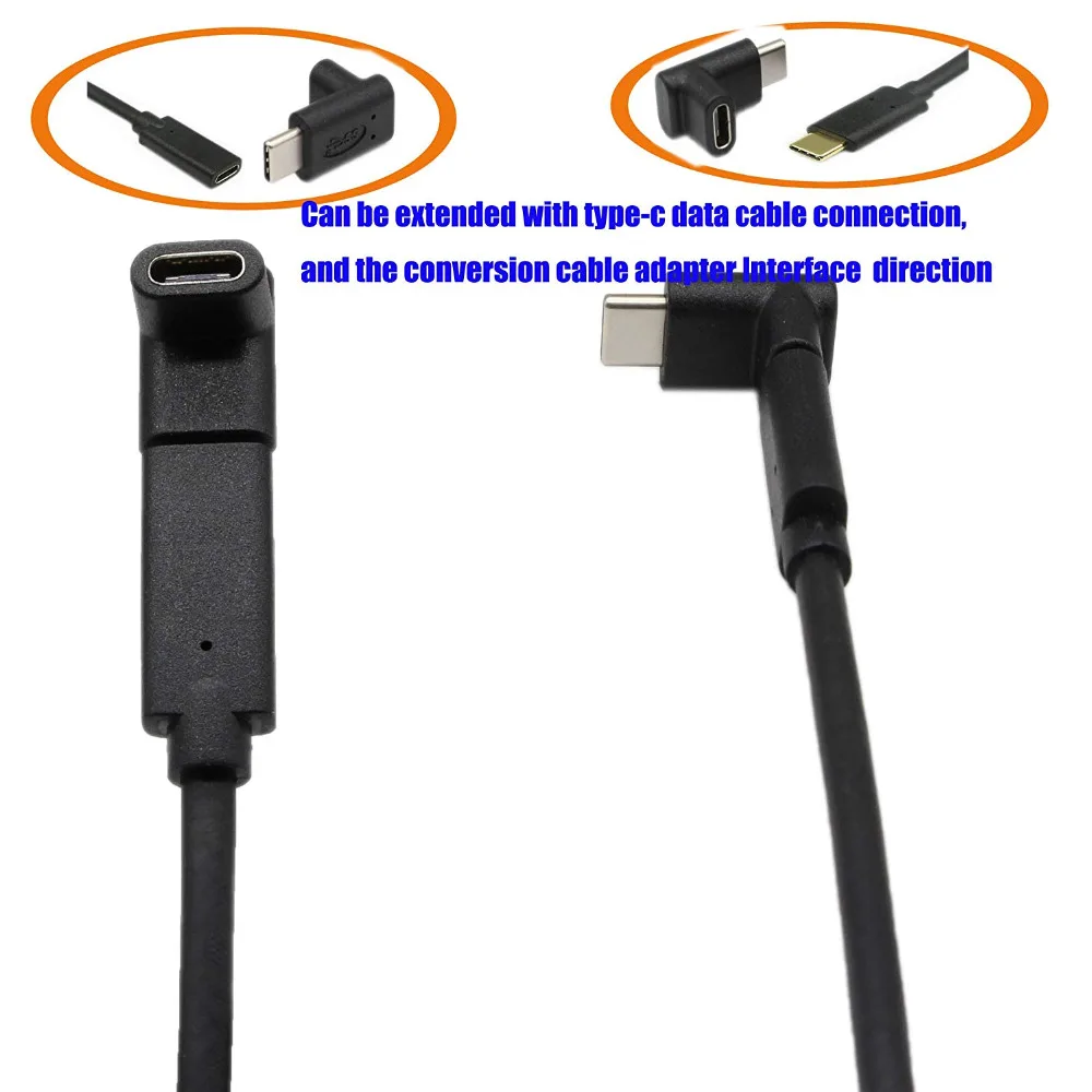 

1PACK 90 Degree Type C Adapter, USB C Male to Female Adapter Upward and Downward Angled USB-C Adaptor USB 3.1 Type-C Connector