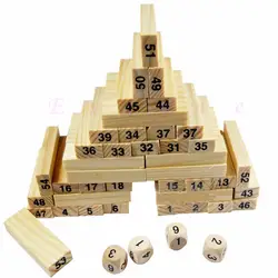 2018 Новый M89C54 блоки + 4 кубики дети деревянный Тамблинг укладка башня Блок Настольная игра