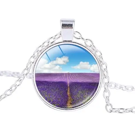 

Silver new lavender fashion necklace