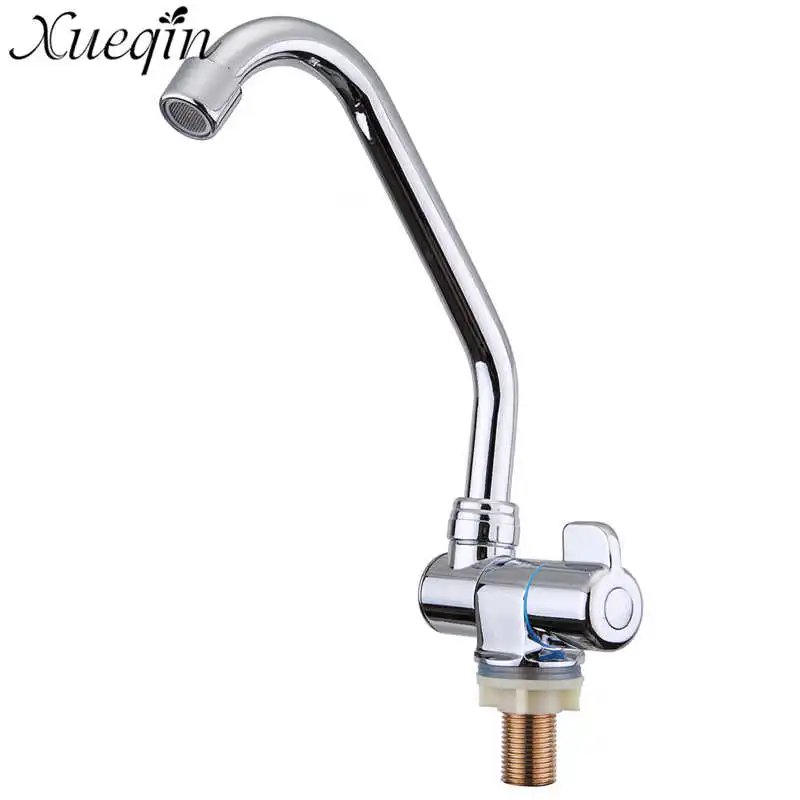 

Xueqin 360 Degrees Rotation Single Cold Faucet Boat RV Turning Folding Kitchen Faucet Deck Mounted Tap Bathroom Basin Faucets