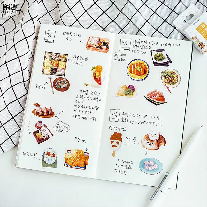 

45pcs/pack Kawaii notebook Cute food Pattern Planner diary School Supplies Halloween notebook