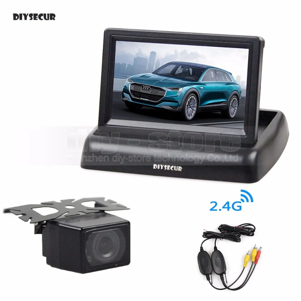 

DIYSECUR Wireless 4.3inch Car Reversing Camera Kit Back Up Car Monitor LCD Display HD Car Rear View Camera