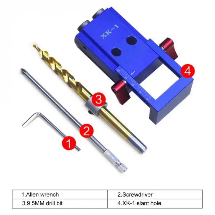 Карманное отверстие джиг Шаг сверло набор дюбель сверление руководство наклонное отверстие джиг деревообрабатывающий локатор инструменты_ WK