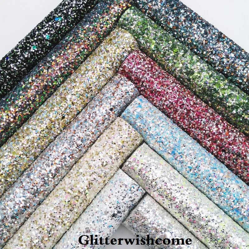 21x29cm A4 Size Vinyl For Bows, Crystal Chunky Glitter