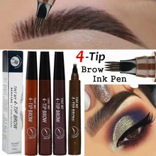 1 шт. Новая 4 головка вилка кончик бровей Татуировка ручка жидкий усилитель бровей краска косметические карандаши 4 цвета