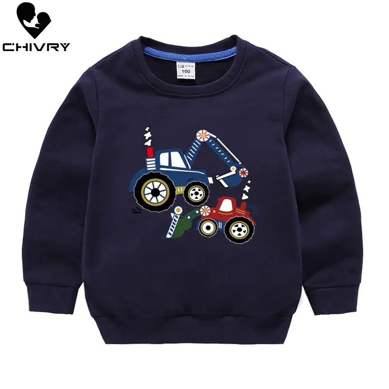 Children Hoodies Sweatshirts Boys Girl Kids Cartoon Print Cotton Pullover Tops Baby Boys Casual Aut