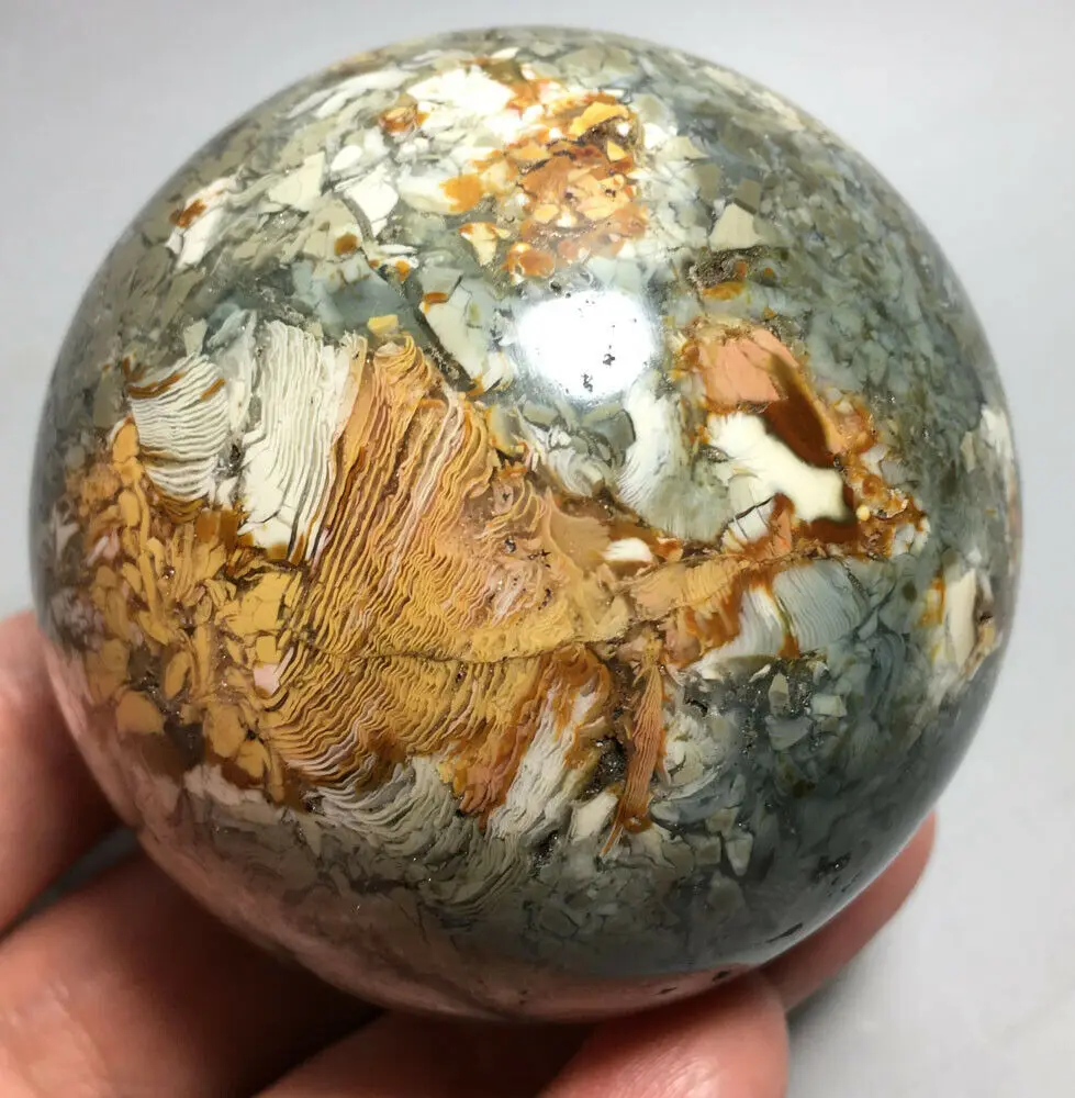 

493g RARE NATURAL OCEAN JASPER QUARTZ CRYSTAL BALL HEALING graduation gifts