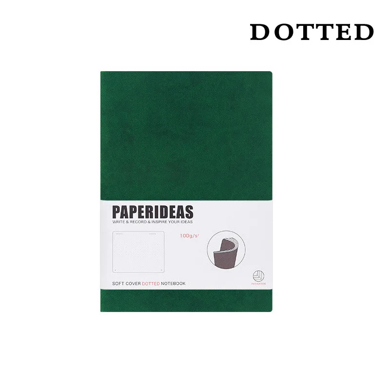 Dot Grid A5 блокнот с мягкой обложкой для дневника - Цвет: Зеленый