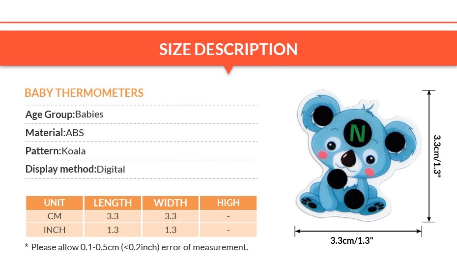 4 шт./лот коала шаблон портативный ребенок лоб наклейка с термометром ЖК цифровой многоразовый ABS медицинский термометр