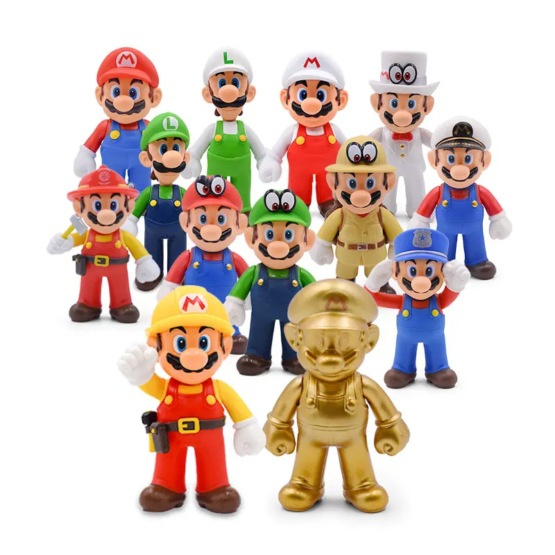 13 см Super Mario Bros Луиджи, Марио, Йоши Купа Йоши Марио Maker Odyssey гриб Toadette PVC Фигурки игрушки модельные куклы