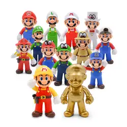 13 см Super Mario Bros Луиджи, Марио, Йоши Купа Йоши Марио Maker Odyssey гриб Toadette PVC Фигурки игрушки модельные куклы
