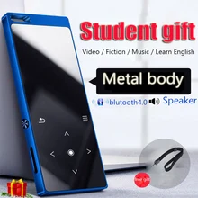 Металлический Bluetooth 4,0 Сенсорный экран MP3-плеер Bulit-in 8 ГБ и динамик с fm-радио/запись портативный тонкий Lossles звук walkman