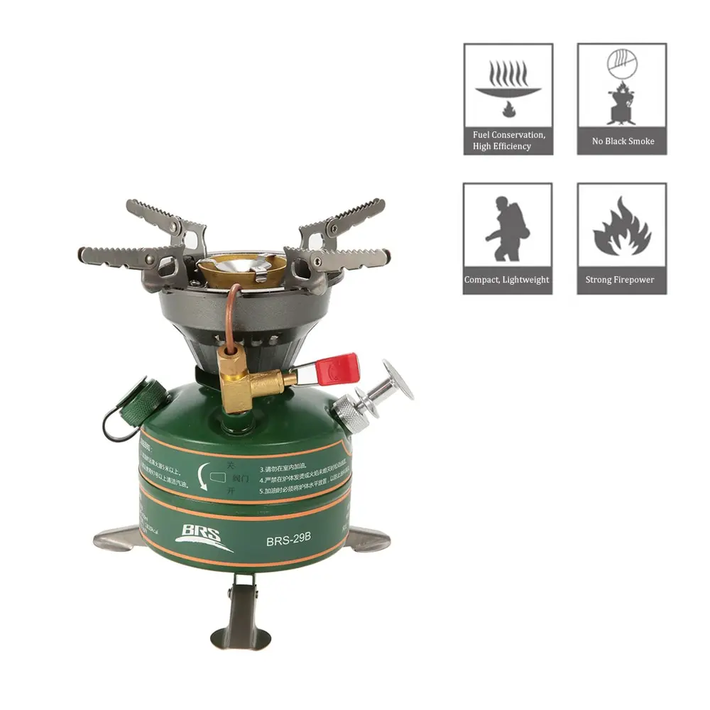 

BRS-29B Camping Outdoor Stove Gasoline Stove Simple Oil Stove Non-Preheating Fishing Picnic Furnace Boiler Cooker #