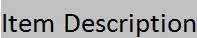 Item Description