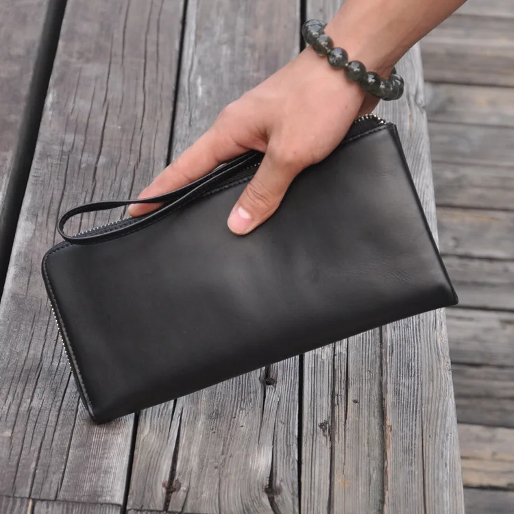 

new men and women the first layer of crazy horse business casual fashion hand mobile phone wallet Baotou cowhide Wallet