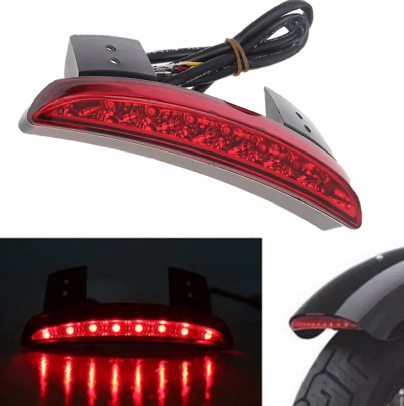 

Red/Smoke Chopped Fender Edge Motorcycle 8 LED RED Stop Running Brake Rear Tail Light for Harley Sportster XL 883N 1200N XL1200V