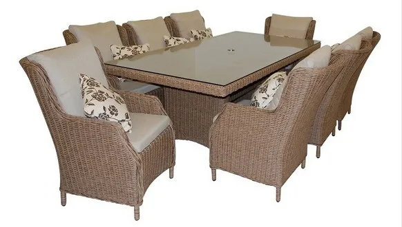 Perfect trade Assurance leisure 8 seater rectangle dining set outdoor rattan garden furniture 0